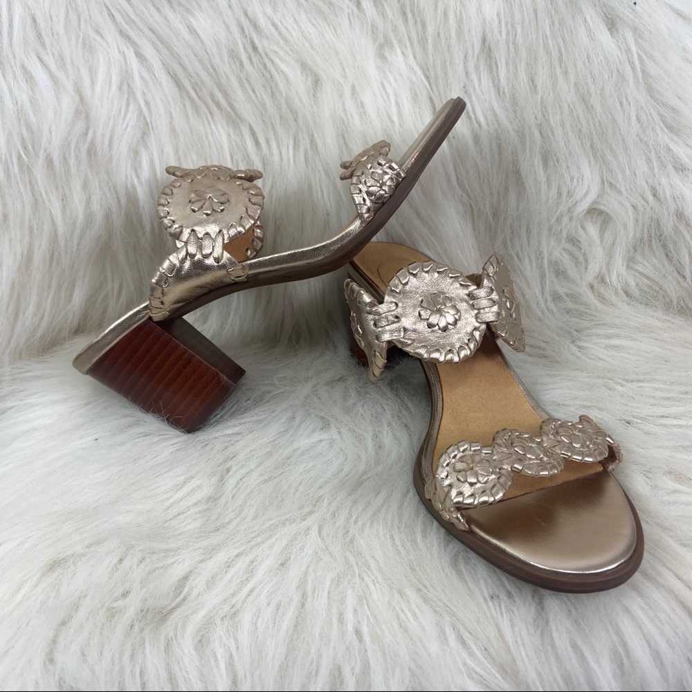 Jack Rogers Lauren gold block heel sandal 6M